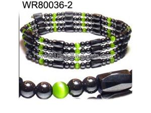 36inch Green Cat's Eye Opal Magnetic Wrap Bracelet Necklace All in One Set